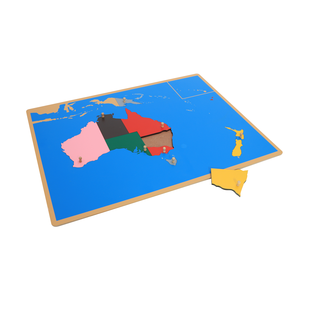 Kids Education In Australia - ปริศนาไม้แผนที่ออสเตรเลีย Montessori ภูมิศาสตร์อุปกรณ์การศึกษาเด็กการเรียนรู้ของเล่นวัฒนธรรมการสอน Aids