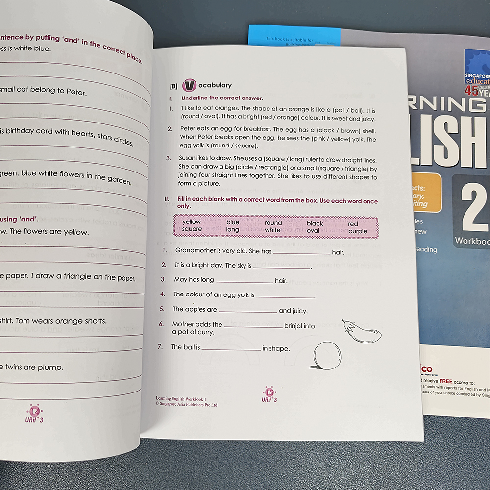 Kids Education In Singapore - หนังสือ 1 เล่ม หนังสือเรียนภาษาอังกฤษสำหรับเด็ก ชั้นประถมศึกษาปีที่ 1-6