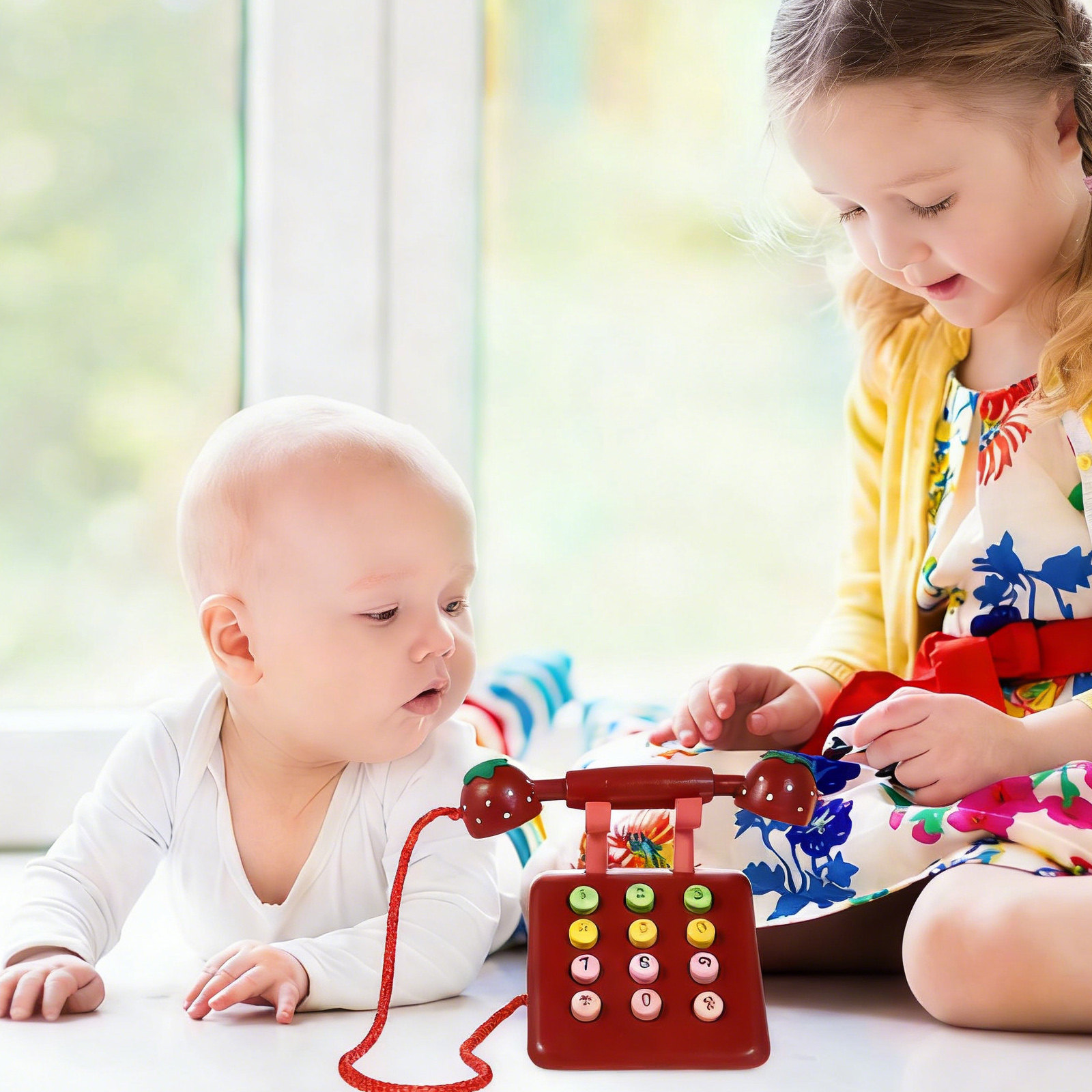 โทรศัพท์ไม้จำลองสไตล์วินเทจ ขอ - Kids Education Phone บทวิจารณ์และราคา
