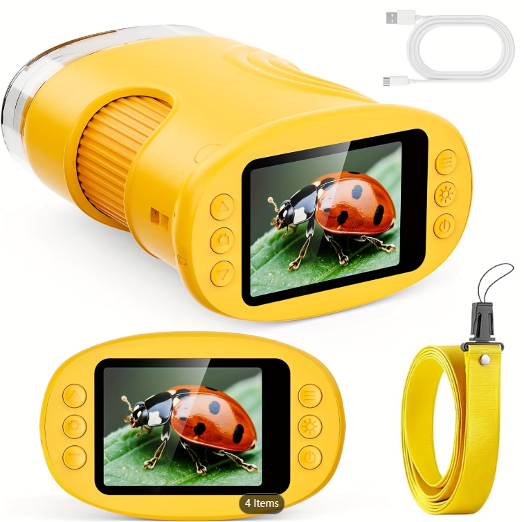 กล้องจุลทรรศน์พกพา 1000X สำหรั - Kids Educational Videos บทวิจารณ์และราคา